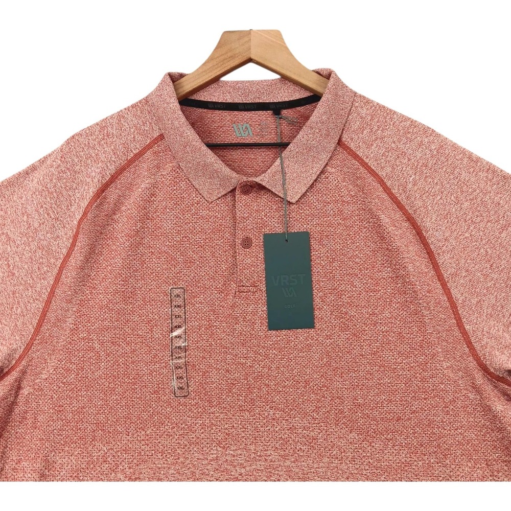 VRST Golf Polo Shirt Mens XL (Tag XXL) Desert Rust Performance S/S Slim NEW